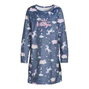 Wonder Nation Girls LS Fleece Sleep Gown- Dark Insignia Blue-XL Plus (14-16)-NWT - Picture 1 of 2