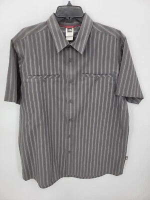 The North Face Shirt Mens XL Gray Stripe Short Sleeve Button Up Outdoor Casual - Image 1 of 4