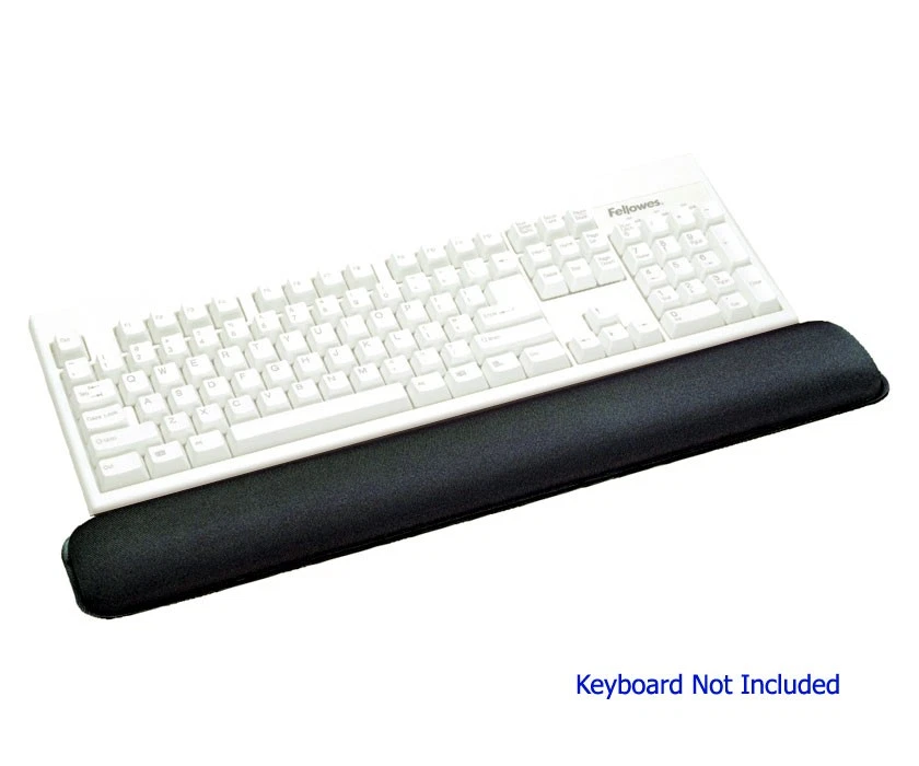 Fellowes Gel Wrist Rest - Graphite/Platinum - Gel, Lycra - Wear/Tear Resistant - Image 1 of 1