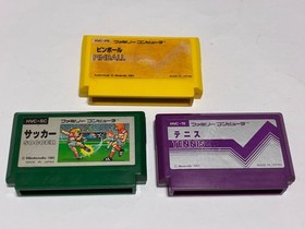 3 Titles Lot Tennis + Soccer + Pinball Nintendo Famicom FC In Stock Japan import