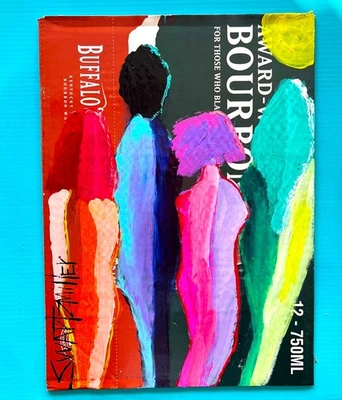 красочные ЖЕНСКИЕ ФИГУРКИ ПОП-АРТ КАРТИНА переработанная CB оригинальная ДНК SWARTZMILLER новая - Изображение 1 из 4