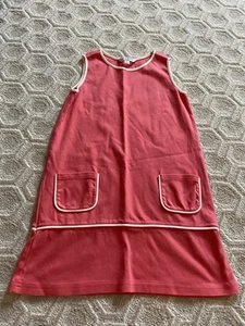 Brooks Brothers Fleece Girls L Pink White Pipped Shift Dress - Picture 1 of 6