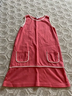 Brooks Brothers Fleece Girls L Pink White Pipped Shift Dress - Image 1 of 4
