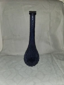 VTG DECO AMETHYST WAX DRIP Bamboo EMPOLI GLASS Decanter GENIE BOTTLE 15” - Picture 1 of 5