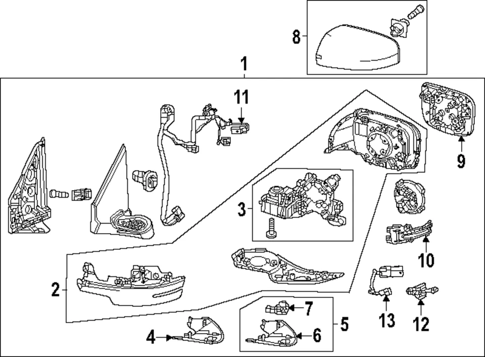 Original Honda 2023-2024 Honda Pilot - Lámpara charco 34761-T90-A01 Foto 1 de 1