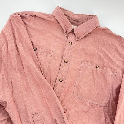 Cabelas  Button Down Shirt Mens 2XL Tall Salmon Legendary Quality Cotton - Image 1 of 4