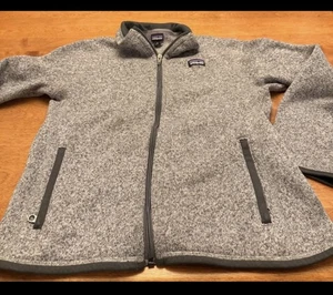 Patagonia Better Sweater Full Zip YOUTH Girls Size Large 12 Gray Fleece - Picture 1 of 9