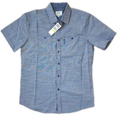 Ecko Unltd Cotton Navy Blue Fashion Design Button Up Short Sleeve Shirt Size M - Image 1 of 3