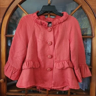 Chaqueta Blazer Abrigo Mujer E BY ECI Festoneada Victoriana Seda Talla Grande 16 XL Nuevo Foto 1 de 4