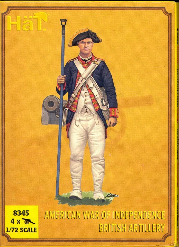 HaT Miniatures 1/72 AMERICAN WAR OF INDEPENDENCE BRITISH ARTILLERY Figure Set - Image 1 of 3