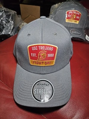USC Trojans Stretch Fitted Hat Large Zephyr ZH Hat NCAA Gray  - Image 1 of 4