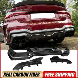 For BMW 4 Series G22 G23 20-25 Real Carbon Rear Bumper Diffuser & Side Splitters - Imagen 1 de 15