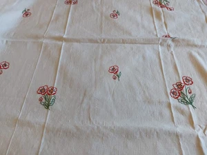 Schöne Tischdecke aus feinstem Leinen für 8 mit Handstickerei - Bild 1 von 3