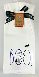 Rae Dunn Peanuts Snoopy Halloween Kitchen Towels Boo Hand Dish Towels NEW - Picture 1 of 5