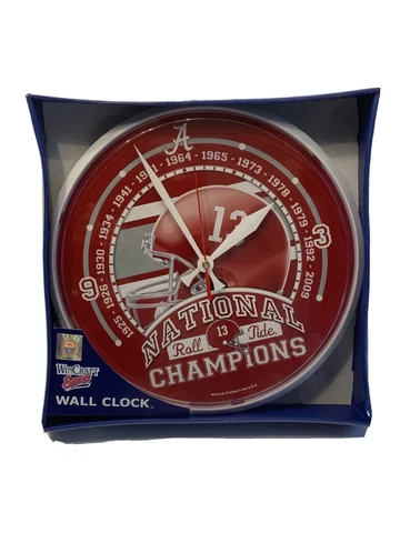 Alabama Crimson Tide 12' Wall Clock 2011 College Football National Champions HTF Cover