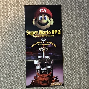 Authentic Nintendo Power Poster VTG NES SNES Switch 22x11 Super Mario RPG 1996 - Picture 1 of 4