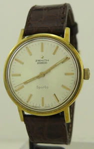 Zenith ref 20-1281-125 Gold High-Beat Manual 35mm 1960s Sporto Dress Watch - Picture 1 of 5
