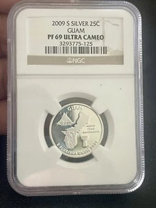 2009-S Silver 25C Guam NGC PF69 Ultra Cameo (Z36) - Picture 1 of 4