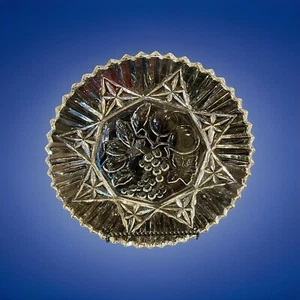 Vintage Heavy Cut Federal Glass Serving Platter Pioneer Pattern Fruit Design GUC - Picture 1 of 22