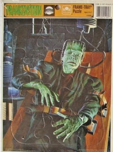 UNIVERSAL MONSTERS-FRANKENSTEIN-GLEN STRANGE-RAHMEN TABLETT PUZZLE-GOLDEN-VERSIEGELT - Bild 1 von 1
