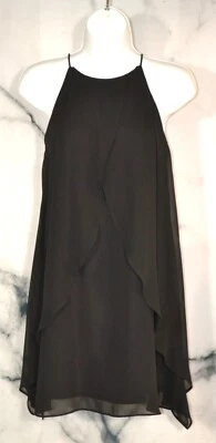 Vestido BCBGENERATION Negro Correa de Espagueti Cruzado Volantes XS Forrado 100% Poliéster Foto 1 de 4