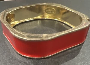 Red AMRITA SINGH Square Hinge ENAMEL Cuff BRACELET - Picture 1 of 7