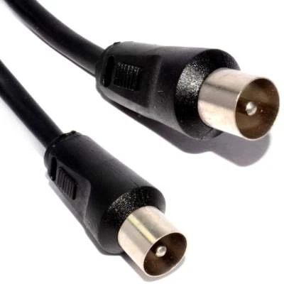 Coax RF TV Fly Lead 2M Male Plug to Male Plug RG6 Aerial Cable Coaxial Digital - Image 1 of 2