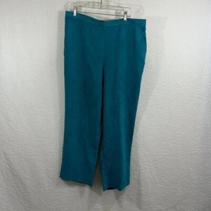 Alfred Dunner Dress Pants Women's 18 Teal Peacock Classic Fit Comfort Waist NWT - Picture 1 of 10