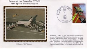 RETURN SPACE SHUTTLE COLUMBIA STS-58 - EDWARDS AFB, CA 1993 FDC18010 - Picture 1 of 1