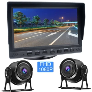 2x4Pin AHD Car Rear View Reversing Camera+7" 1080P Monitor 10M For Truck Bus Van - Picture 1 of 13