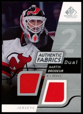 2008-09 SP Game Used MARTIN BRODEUR Dual Authentic Fabrics #AF-MB Game-Used - Image 1 of 3