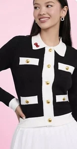 Hello Kitty X Forever 21 Women's black and white Cardigan Sweater XL NWT - Picture 1 of 5