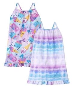 TCP Girls Nightgown Multicolor Straps Ruffle Graphics 2 Piece Set Size 16 - Picture 1 of 12