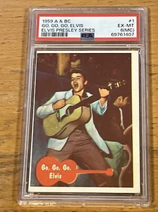 1959 A & BC Elvis Presley #1 PSA 6MC 1956 Topps Bubbles UK Version RARE - Picture 1 of 2