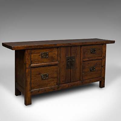 Vintage Country House Sideboard, Oriental, Chinese Elm, Side Cabinet, Circa 1960 • 3333.83£