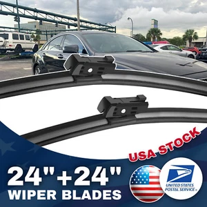 Front Left & Right Windshield Wiper Blades For Mercedes-Benz E300 2014 - 2016 - Picture 1 of 12
