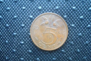 1965 Niederlande 5 Cent Bronzemünze - Königin Juliana - - Bild 1 von 2