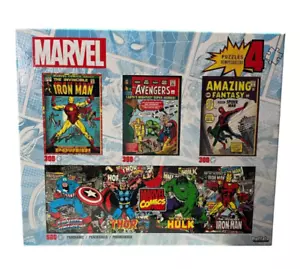 Buffalo Games Marvel 4 Puzzles Comic Puzzle AVENGERS 1400 Teile Alter 14+ NEU versiegelt - Bild 1 von 2