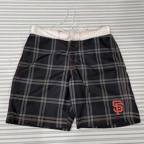 San Francisco Giants Swim Trunks Mens Size XL Board Shorts Embroidered Striped Cover