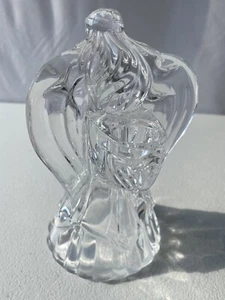 Crystal Angel Taper Candle Holder Clear Heavy Thick Glass 7 3/8” X 4” - Picture 1 of 5