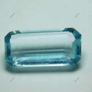 Natural Blue Aquamarine CERTIFIED Baguette Cut 6.10 Ct Loose Gemstones Free Ship - Picture 1 of 13