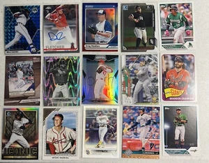 15 Card Baseball Lot Auto, Numbered, Colored, 3D, Rookies, HOF, Trout, Prospects - Picture 1 of 1