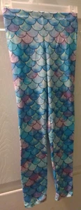 Toddler Girl's Child's Mermaid Scale Pants Leggings Blue Purple New sz 4 - Picture 1 of 5