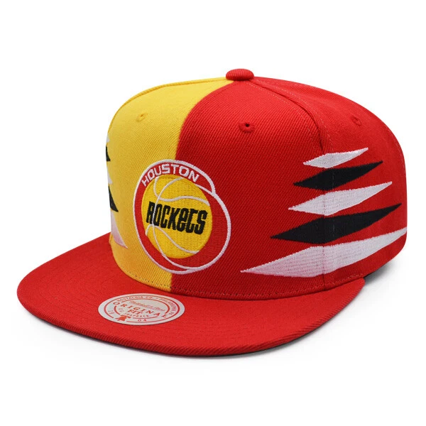 Chapéu Snapback NBA Houston Rockets Mitchell & Ness Corte Diamante = Vermelho/Amarelo - Imagem 1 de 4