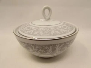 Whitney by Imperial (Japan) Sugar Bowl Gray Band With Leaf Scrolls b228 - Picture 1 of 2