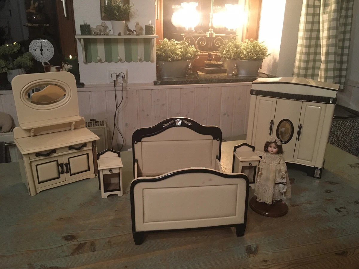 Melody Jane Puppenhaus-Möbel 'Schminktisch Mit Hocker', Unvollendet Aus Holz, Maßstab 1:12 – Zum Bemalen & Gestalten