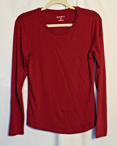 T-shirt girocollo donna Eddie Bauer manica lunga elasticizzata taglia media - Foto 1 di 7