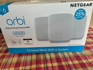 Netgear Orbi AX5400 (RBK763S-100NAS) Tri-Band Mesh WiFi 6 System - Afbeelding 1 van 3