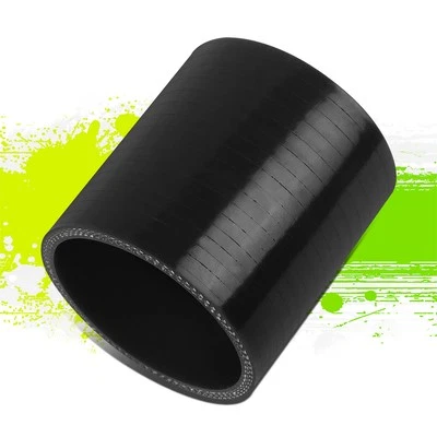 2.5" ID 3"L RECTO 4 CAPAS NEGRO SILICONA MANGUERA ADMISIÓN DE AIRE/TURBO TUBO ACOPLADOR Foto 1 de 4