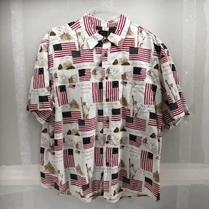 Bandera patriótica de Estados Unidos Cotton Traders montura Rushmore 4 de julio para hombre 2XL - Imagen 1 de 4